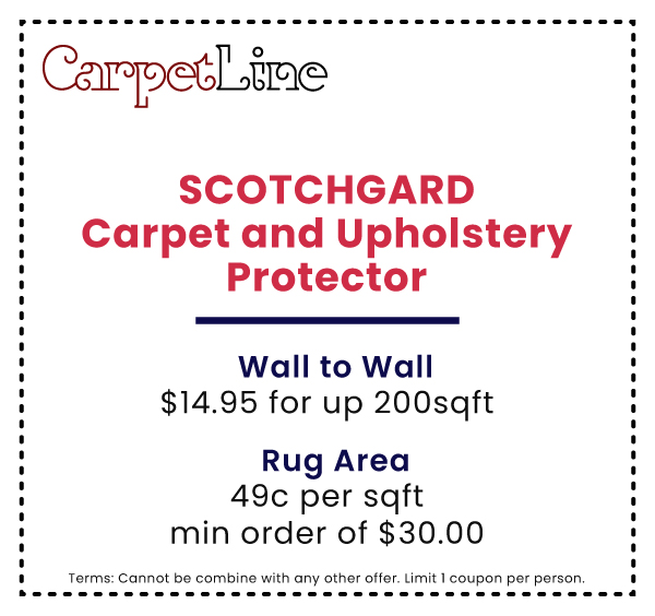 Scotchgard Carpet and Upholstery Protector Wall to Wall $14.95 for up 200sqft, Rug Area 49c per sqft minimum order $30.00 Scotchgard Carpet and Upholstery Protector Wall to Wall $14.95 for up 200sqft, Rug Area 49c per sqft minimum order $30.00